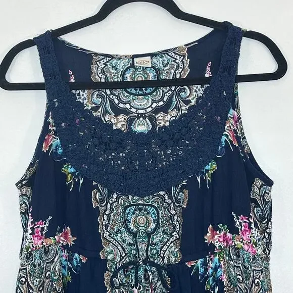 Bila Women Sleeveless dress Boho Beach Paisley Size M embroidered multicolor - Picture 4 of 11